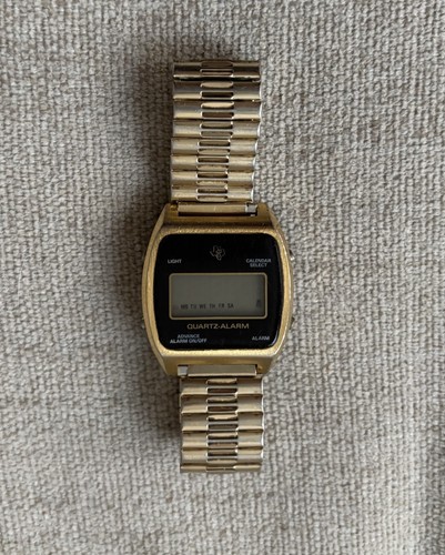 VTG Texas Instruments Quartz-Alarm Digital Watch Spiedel Band For Parts/Repair