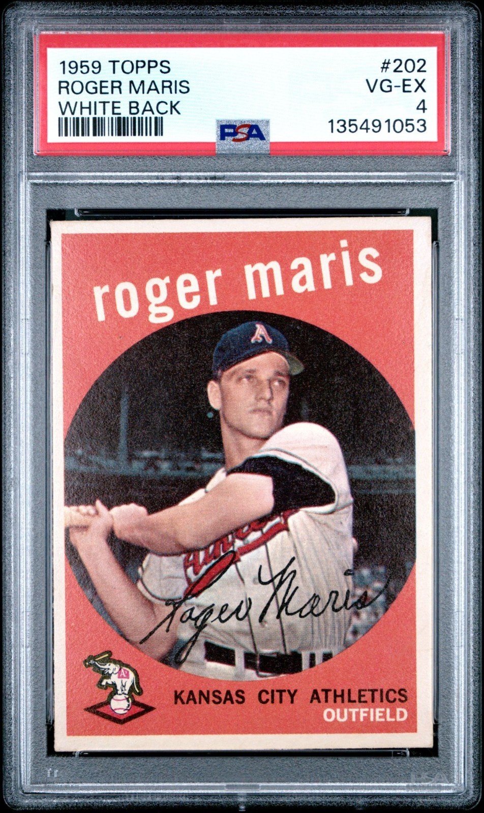 1959 Topps Baseball Roger Maris #202 (WHITE BACK) PSA 4 * JUST GRADED NEW SLAB