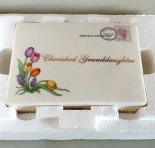 Cherished Granddaughter With Love Heirloom Porcelain Music Box Ardleigh Elliott