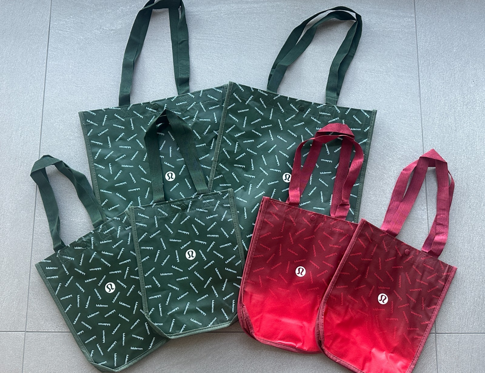 Lulmon 6-Pack Reusable Tote Bags 4 Small 2 Large Eco-Friendly NEW