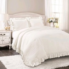 Lush Decor Reyna Ruffle Comforter Set 3PC Cozy Bedding Set F/Q READ   SH3 
