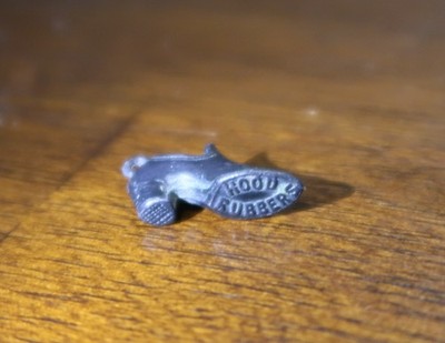 Antique HOOD RUBBERS Company Boston MA Miniature Metal Shoe 3/4'' x 1/2''