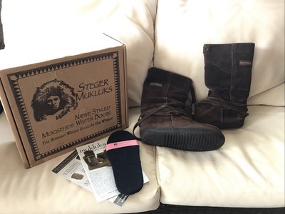 Steger Mukluks Native Styled Moosehide Winter Boots Women s 6 Reg. Short Ojibwa