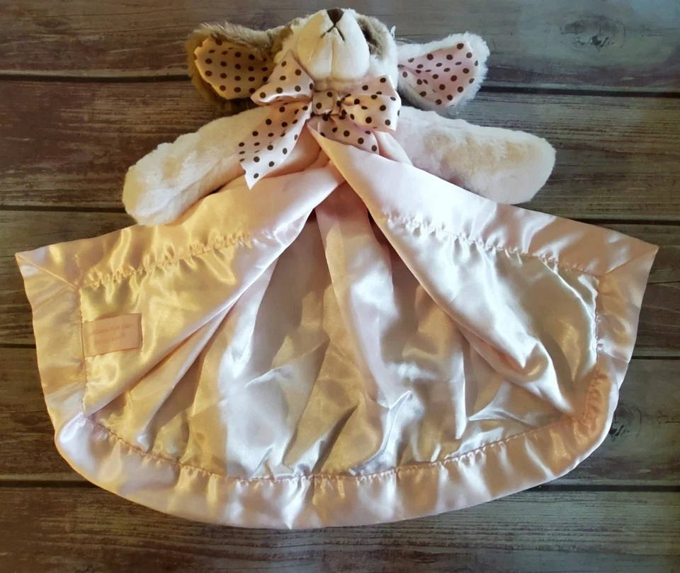 Bearington Baby Wiggles Perro Lovey Rosa Lunares 14" Peluche Juguete Manta de Seguridad Foto 3 de 4