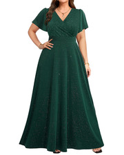 Green Size 20 W Dress Emerald Women Formal Evening Gowns New Year's Eve Holiday