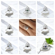 Proposal Ring Natural Gemstone 925 Sterling Silver Trendy Crown Rings Woman Gift