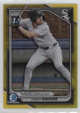 2024 Bowman Draft Chrome Yellow Refractor /75 Casey Saucke II #BDC-33 0e23