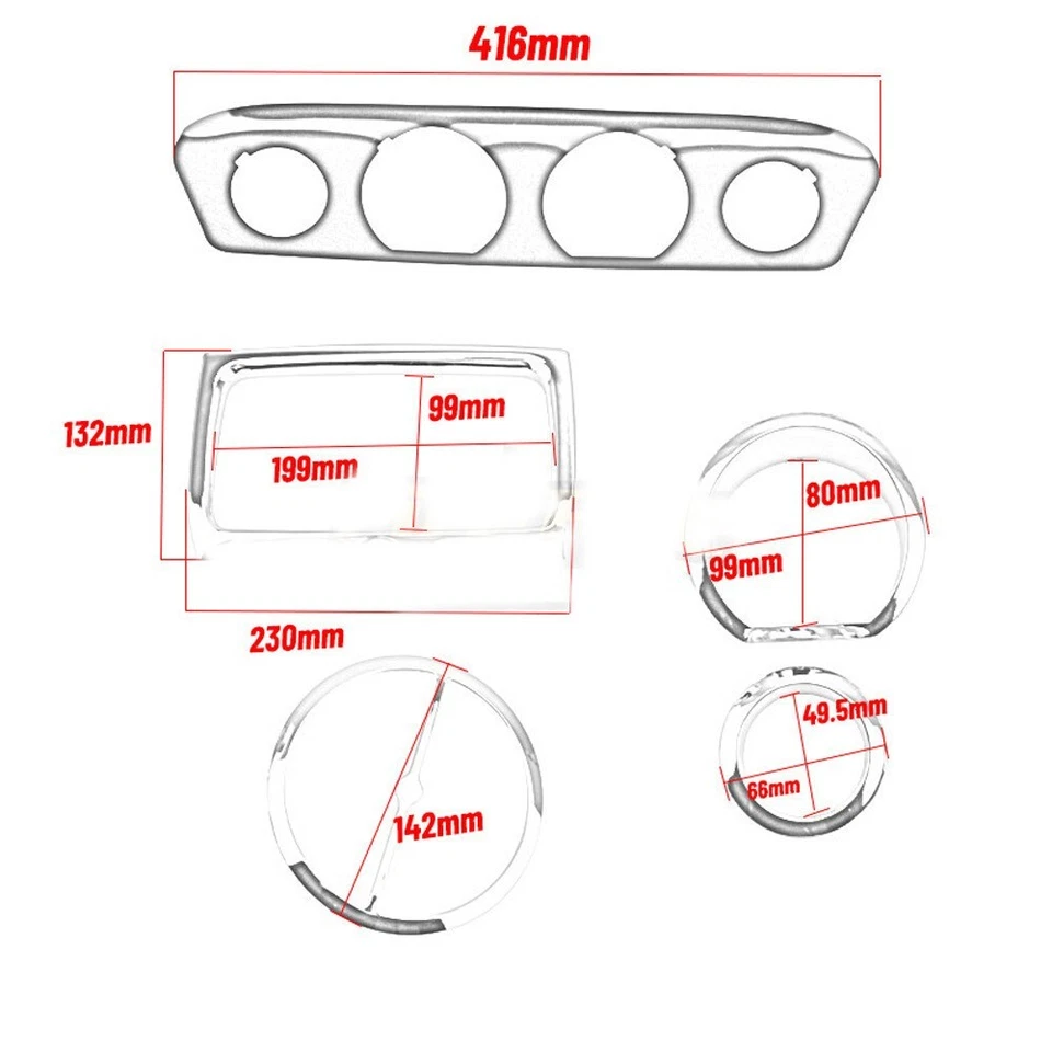 Chrome Inner Fairing Gauge Speaker Trim Kit For Harley Electra Glide 2014-2023 Foto 4 de 4