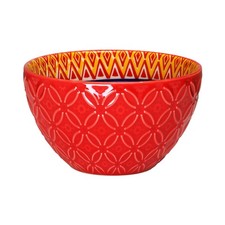 Red Ceramic Bowl Tuscany Bohemian Soup Salad 12cm Mediterranean Boho Design