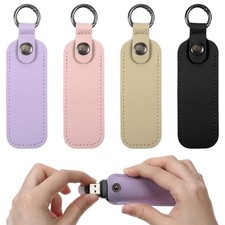 Leather Flash Drive Case, 4 PCS USB Flash Drive Storage Case USB Keychain