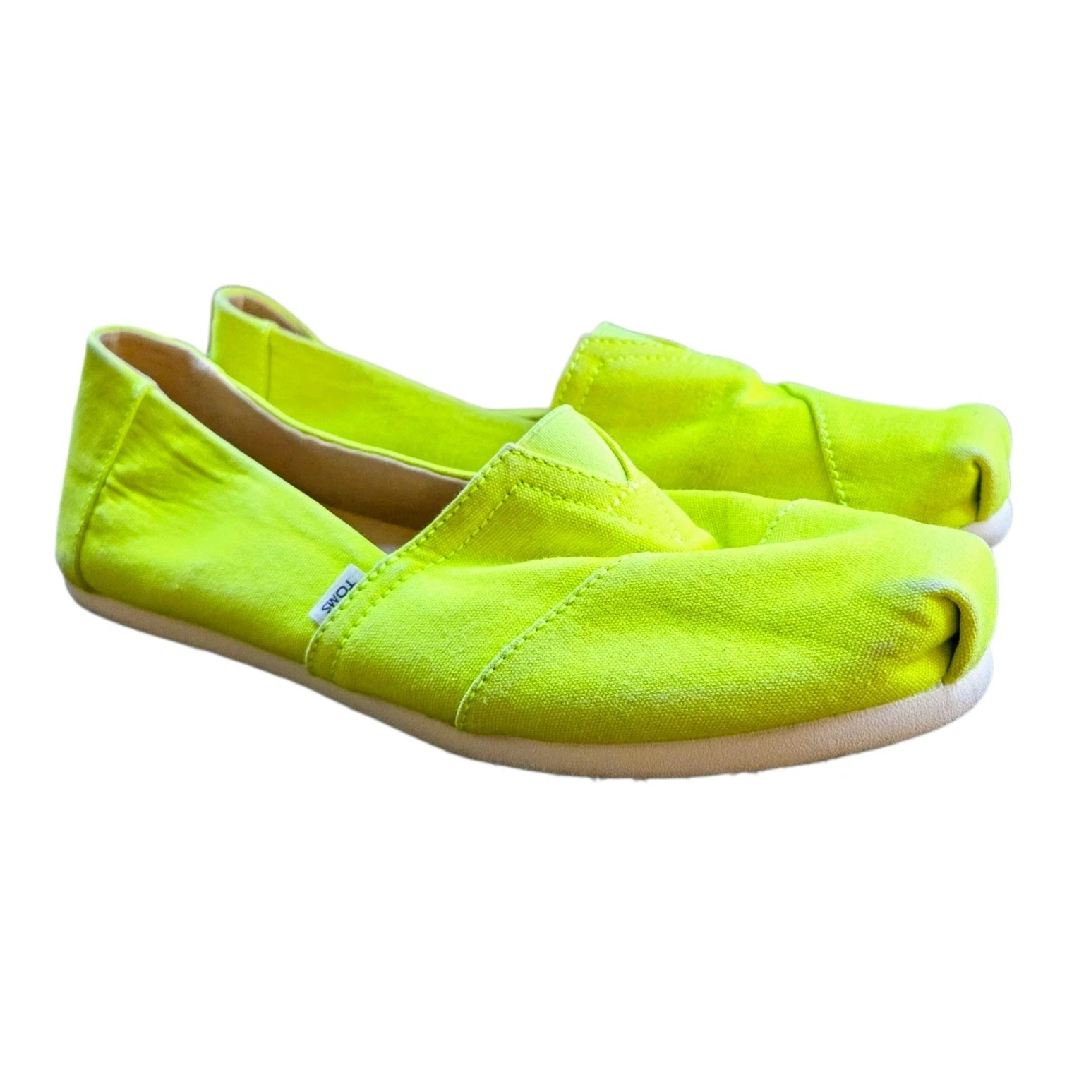 Toms Alpargata 10015259 Loafer Womens US 8.5 Bright Lime Canvas Slip On With Box