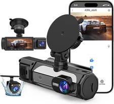 Dash Cam Front and Rear, 1080P Dash Camera for Cars, 3 Channel Car Camera Front