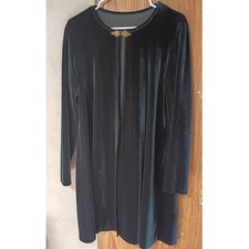 Green Velvet Bolero Cardigan Gold Clasp Goth Quietlux Holiday Christmas Medium