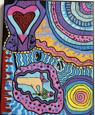 Acrylic Original Hand Painted Abstract Painting 8x10in Canvas