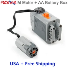 9V AA Battery Box + M Motor for MOC Power Function Building Block Parts USA