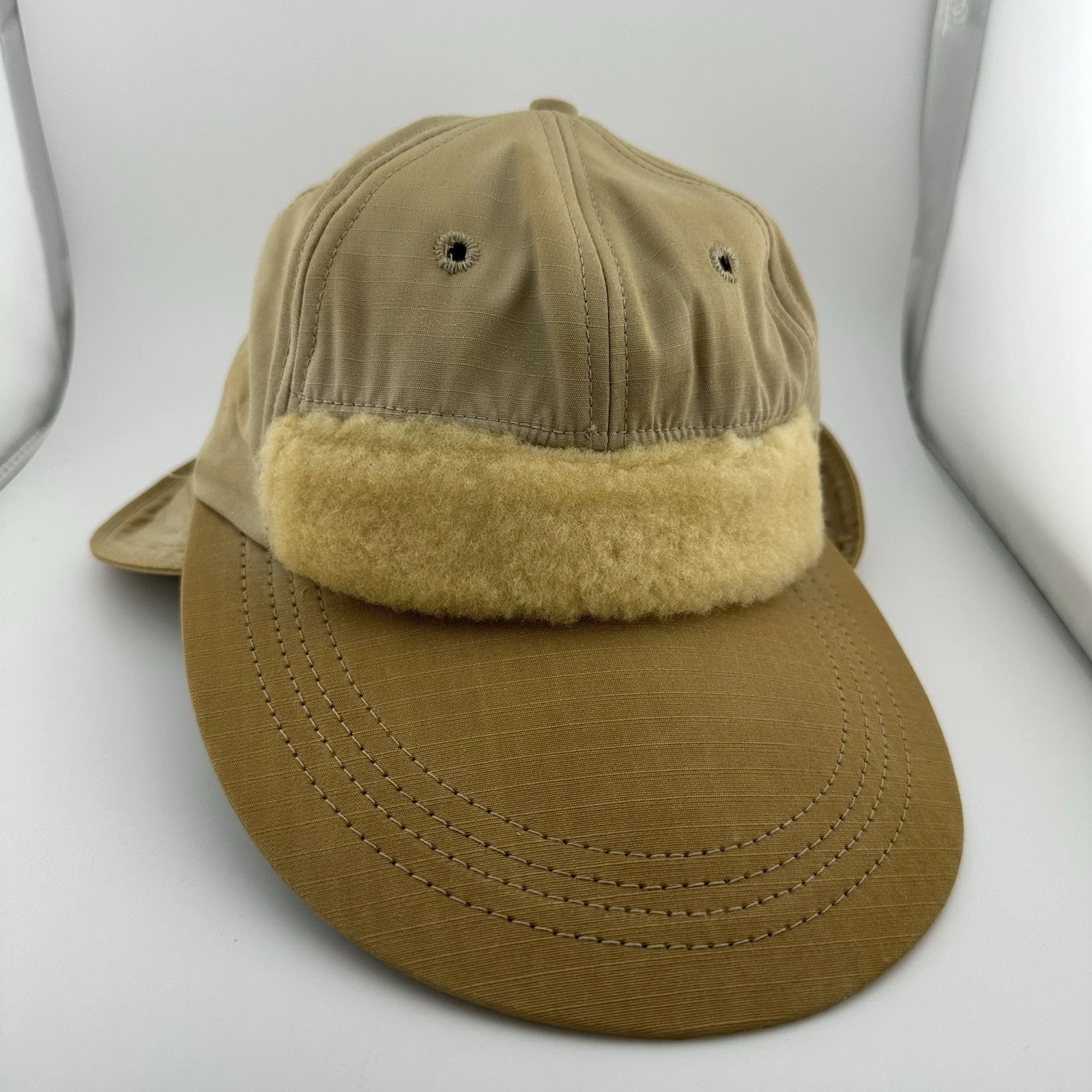 Vintage LL Bean Duck Bill Hat Fleece Front Fitted Cap Neck Cover 80s USA
Opens in a new window or ta