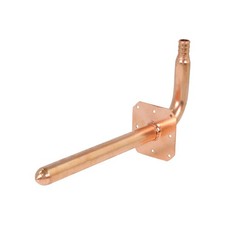Supply Giant QTP-12G8 PEX Copper Stub Out Elbow with Wall Flange, 1/2", Brass
