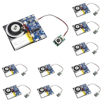 XLW Sound Module, 16MB Push Button Activated 2.6*2.24*0.2, Blue-10PCS 