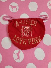 Rare VTG VS PINK Graphic Cotton Low Rise Double String Bikini Panty Size Sm