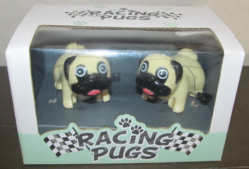 Dashing Wind Up Toy Racing Pug Dogs, Ages 3+ Kids NIB NEW