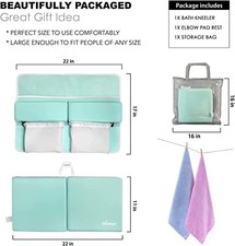 WOZEYO BATH KNEELER  ELBOW REST PAD SET - 1.5 INCH EXTRA THICK - LIGHT GREEN