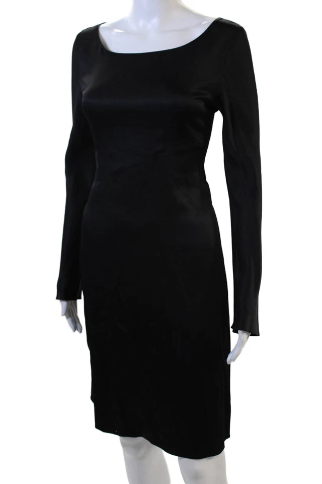 Vestido Vaina Vanessa Bruno Mujer Negro Manga Larga Hasta la Rodilla Talla 36 Foto 2 de 4