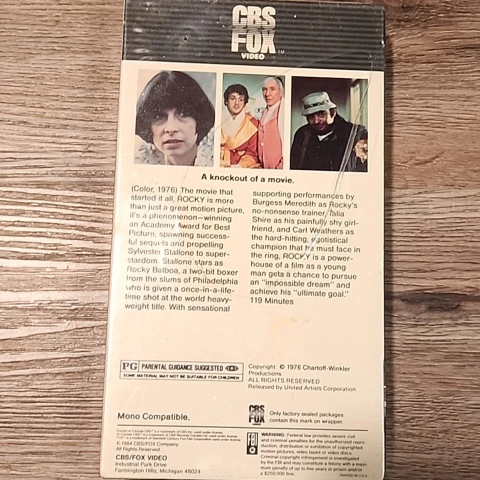 1976 1984 ROCKY I Sealed VHS Red Label CBS Fox Video RARE - Imagem 2 de 4