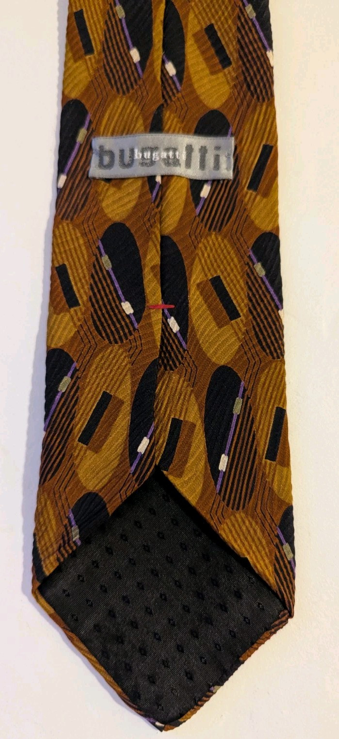 Bugatti Tie Geometric Pattern Multicolor Silk 59x4 - image 2