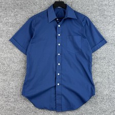 Vintage Givenchy Button Up Shirt Mens M Navy For Chesa Logo Cotton Short Sleeve