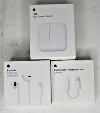 Lot of 3- Apple Earpods Cord, Lightning to Headphone Jack, USB Adapter ALL NEW