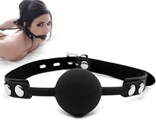 Leather Restraints Ball Mouth Plug Silicone Bondage Ball Gag Silicone Bondage Ba