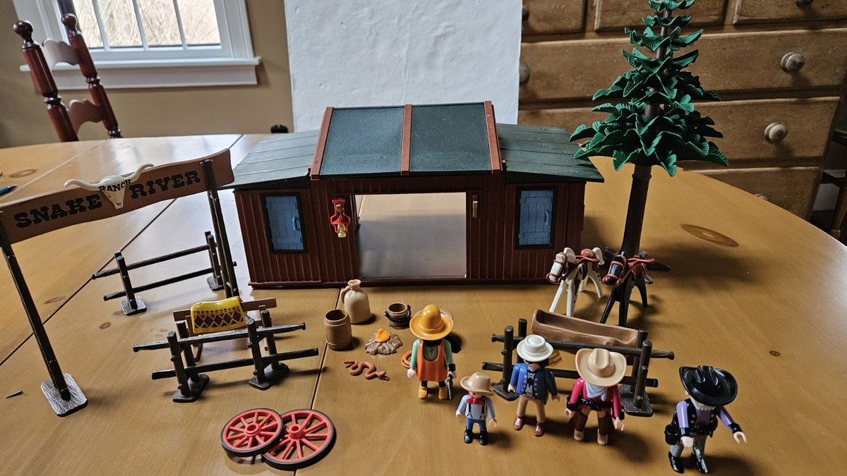 PLAYMOBIL Snake River Ranch 3805 Western Set Almost Complete | eBay