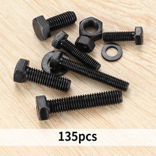4 Sets 3/8-16 x 4-1/2 Zoll Sechskantschrauben, Muttern, extra große und dicke Flach- und Sicherungsscheiben, Vollgewinde, Edelstahl 18-8, helle Oberfläche
