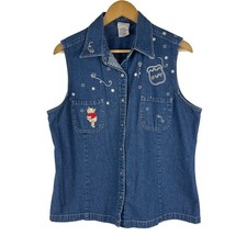 Vintage Disney Store Winnie the Pooh Hunny Pot Blue Denim Button Shirt Size XL