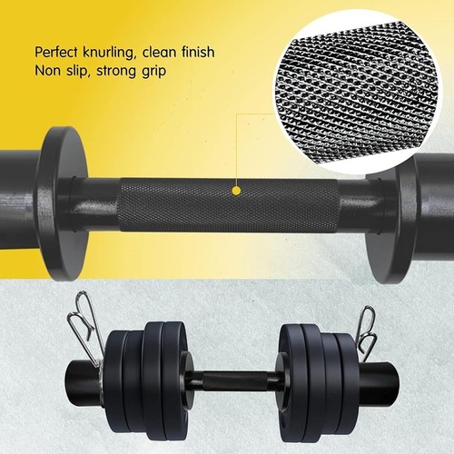 Olympia Hantelstange Set 2 Stangen 4 Federhalsbänder massiver Stahl Home Gym Geräte - Bild 11 von 19