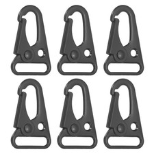 6Pcs 3/4" 20mm Enlarged Mouth Clips Sling Clasp Hook, Black