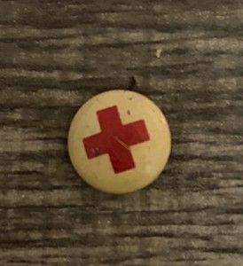 Antique Red Cross White And Red Pinback Button