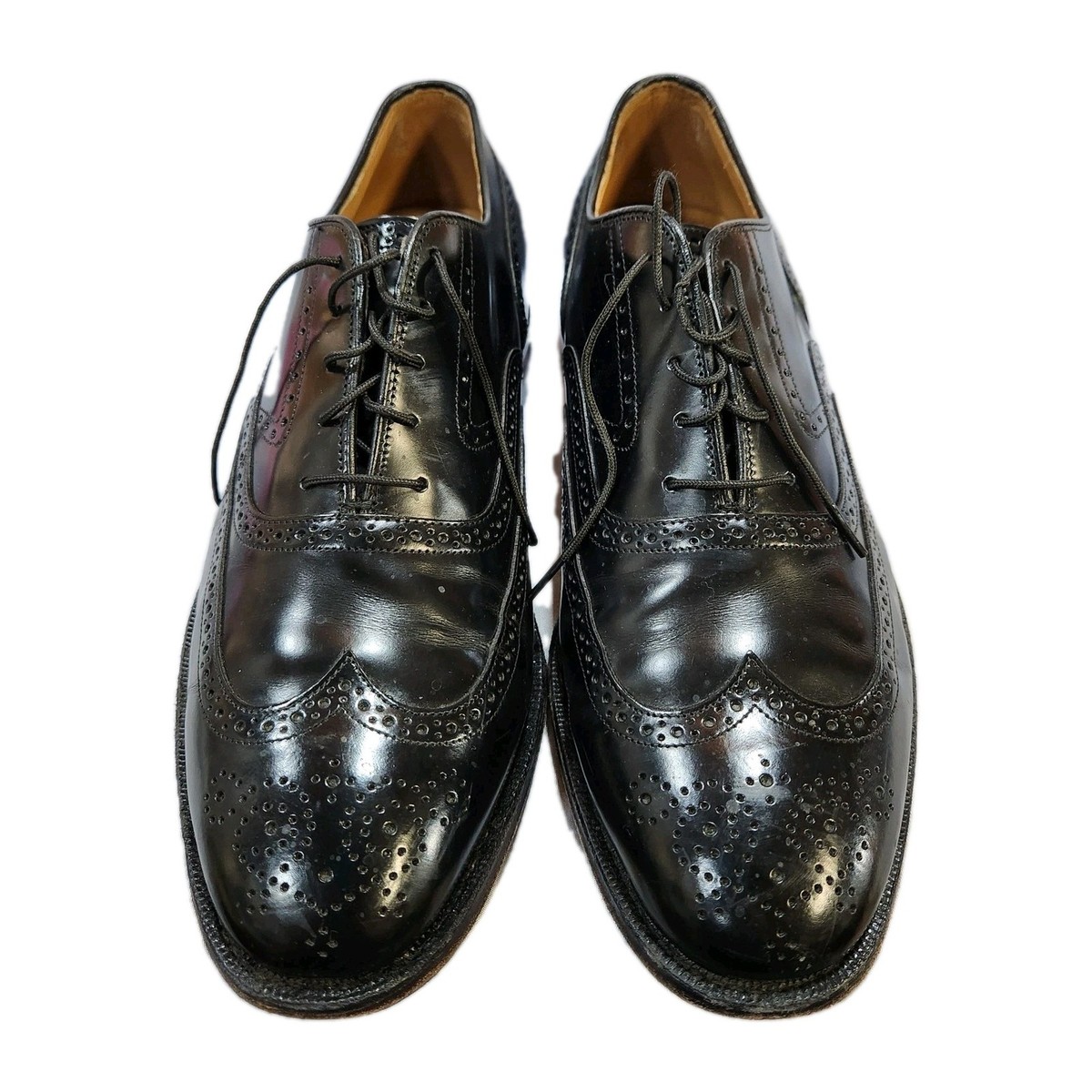 Johnstone Murphy 24-93210 Leather Slip Tie Wingtips Oxfords 