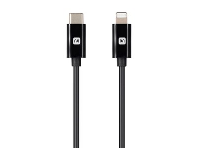 Monoprice Apple MFi Certified Lightning to USB-C and Sync Cable - 6ft - Black