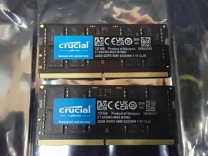 CRUCIAL CT32G56C46S5.M16B2 DDR5 RAM 64GB Kit (2x32GB) SODIMM DDR5 @ 5600 MT/s