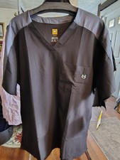 Scrub Top Mens Size XL Wonderwink Black and Grey NEW