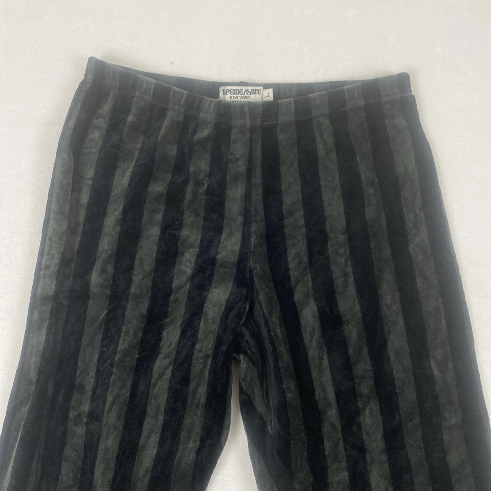 Pantalones de terciopelo a rayas grises negros cinta métrica hechos en EE. UU. de colección Foto 4 de 4