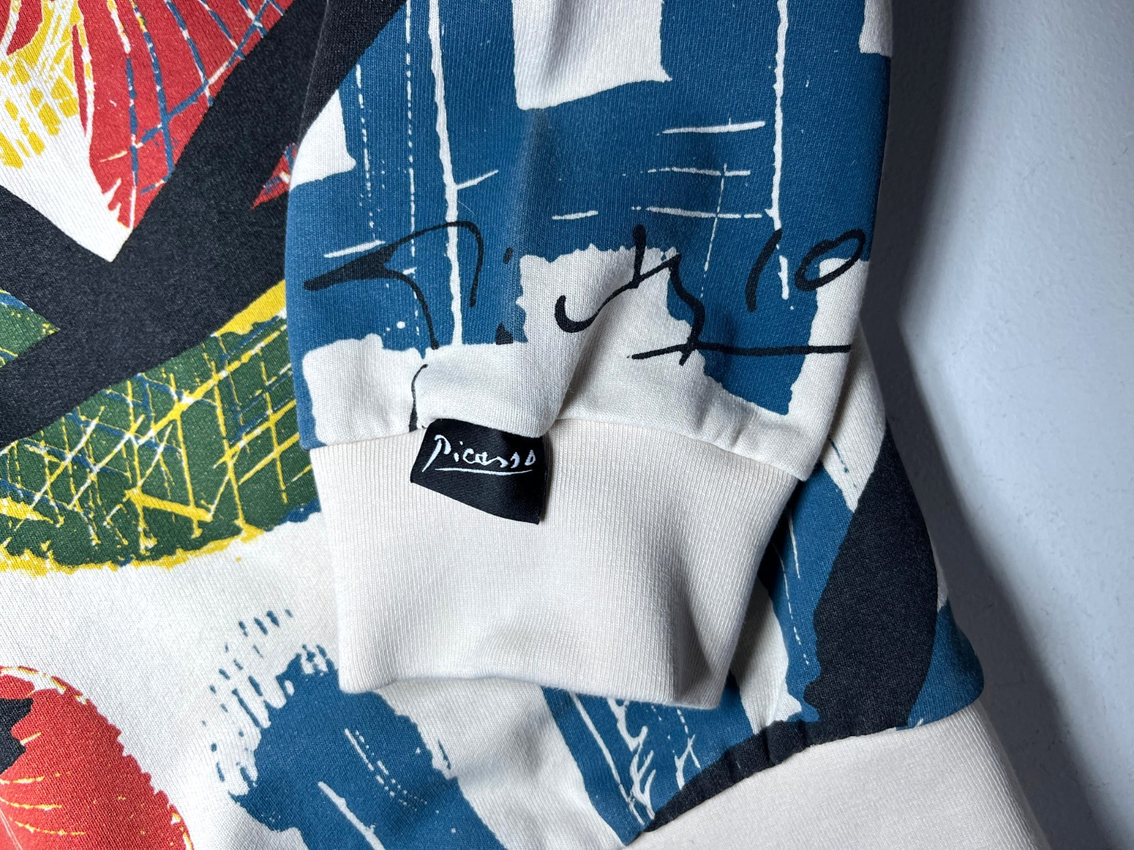 Men's Zara Pablo Picasso Long Sleeve Pullover Multicolore Abstract Print Sz L image 9