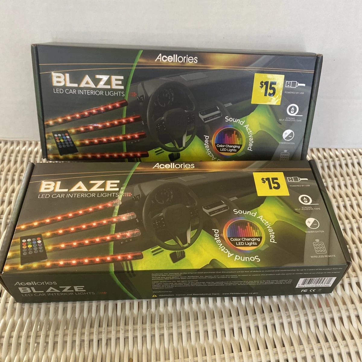 Pr Blaze LED Strip Car Interior Lights Sound Activated Color