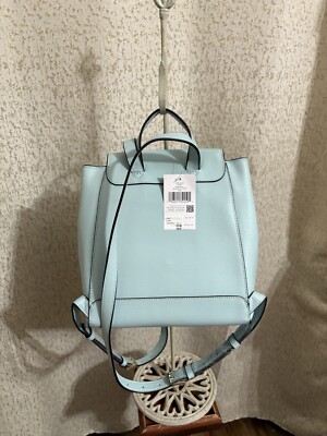 Kate Spade Kristi Medium Flap Backpack Dewey Blue Leather  display picture 1