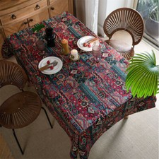 Bohemian Print Tablecloth Rectangle Dining Party Kitchen Table Cloth Cover Decor