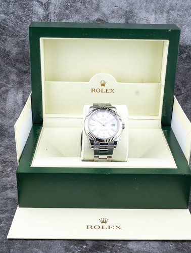 Rolex Datejust II 116334 41mm White Dial 18K White Gold Bezel Watch PAPERS MINT - Picture 4 of 15