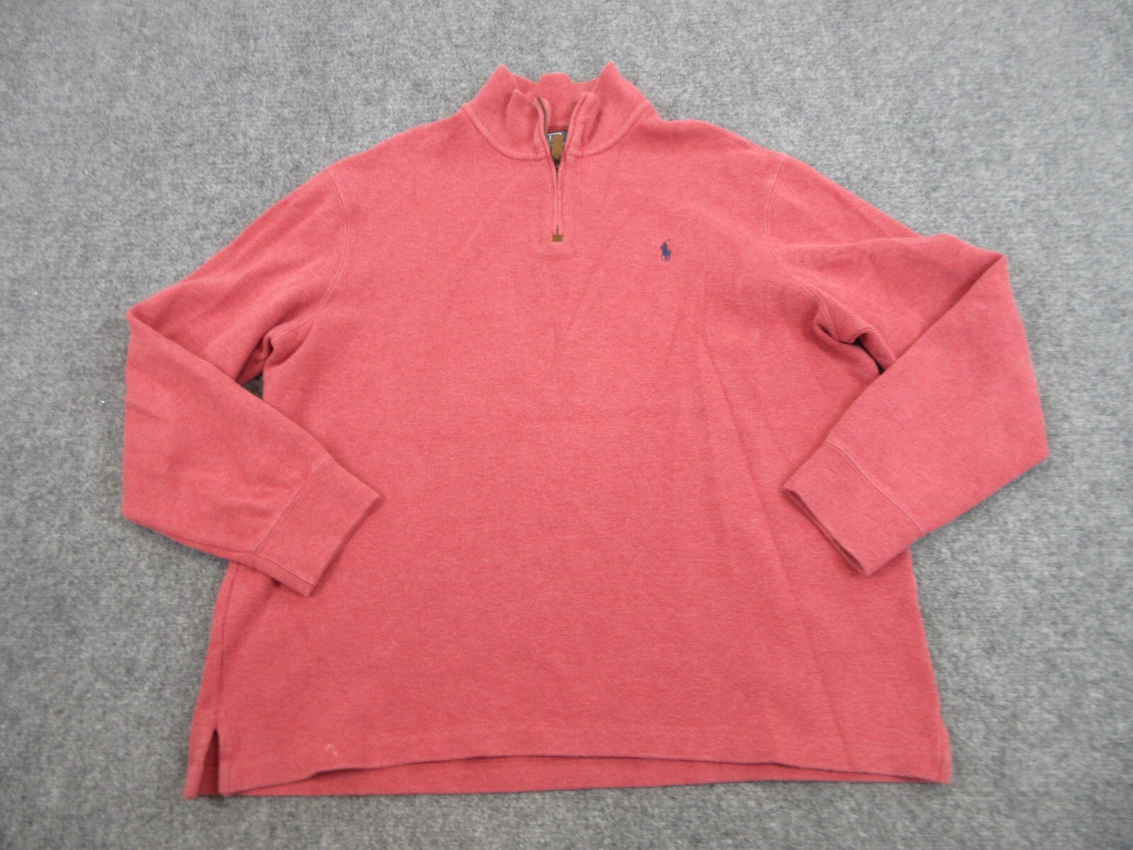 Felpa Polo Ralph Lauren Da Uomo Extra Large Rosso Pony Logo Quarto Cerniera