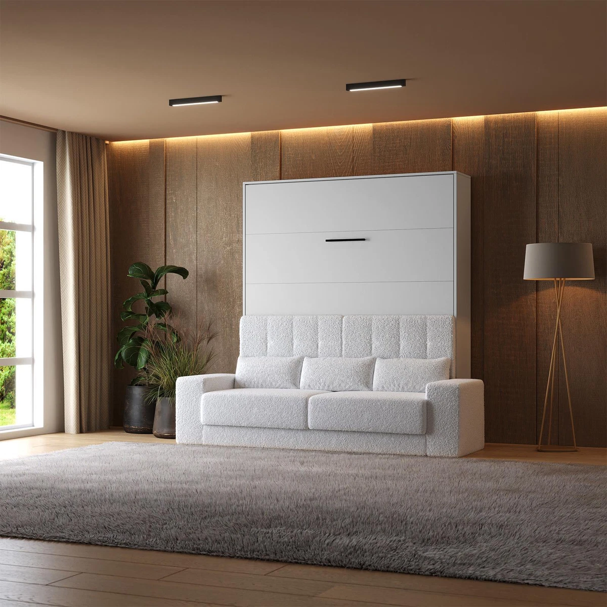 Lit escamotable en bois 190X140 cm - Ameublement