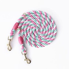 Hands Free Rope Dog Leash 7.5 FT with Adjustable Double Swivel Hook for Small...